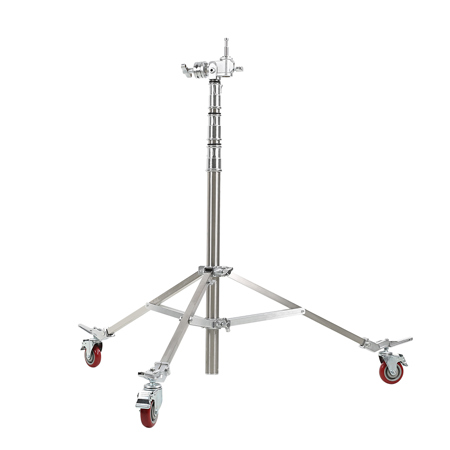 GVM DX8780 12.2' 3-Section Stainless Steel C-Stand with Casters