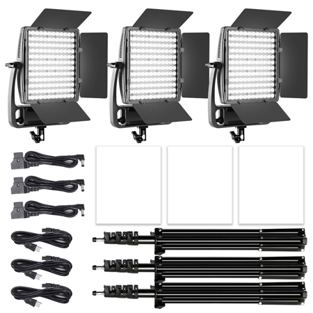 GVM LT100S 100W Bi-Color LED Panel 3-Light Kit