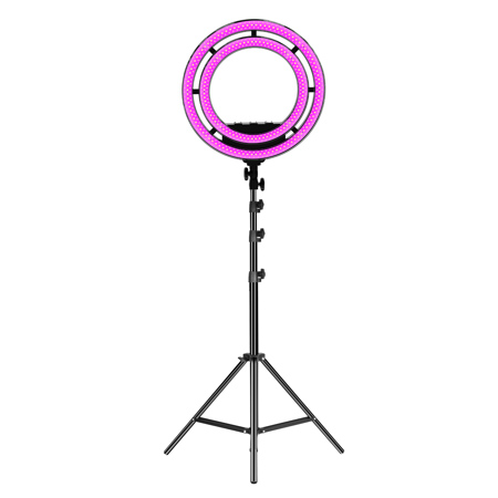 GVM Ring18 18" 50W Bi-Color RGB Soft LED Double Ring Light