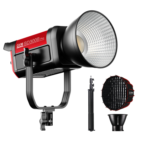 GVM Pro SD300B 300W Bi-Color LED Video COB Spotlight Kit w/Softbox, Light Stand