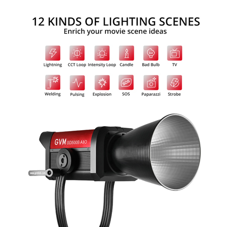 GVM SD500B AIO 500W Bi-Color LED Video Light GVM SD500B AIO