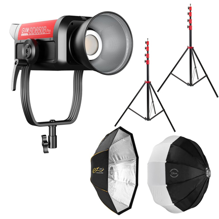GVM Pro SD650B 650W Bi-Color 2-Spotlight w/Lantern Softbox, Octa Quick Softbox