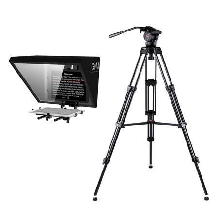 GVM TQ-L Tablet and Smartphone Teleprompter, w/3Pod V3AH 3-Section Video Tripod