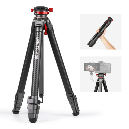 GVM TRIP-38 5-Section Carbon Fiber Travel Tripod