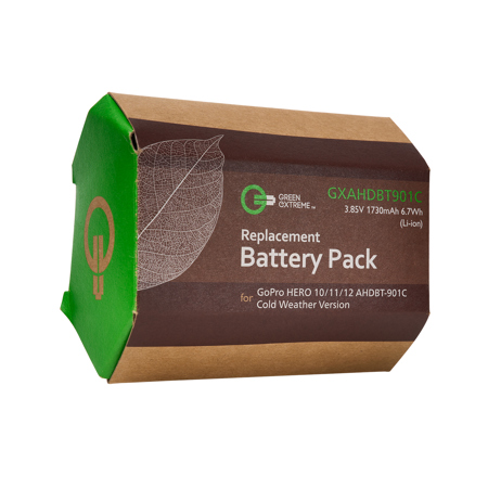 Green Extreme 1730mAh Battery for GoPro HERO 9/10/11/12, Cold Weather Version