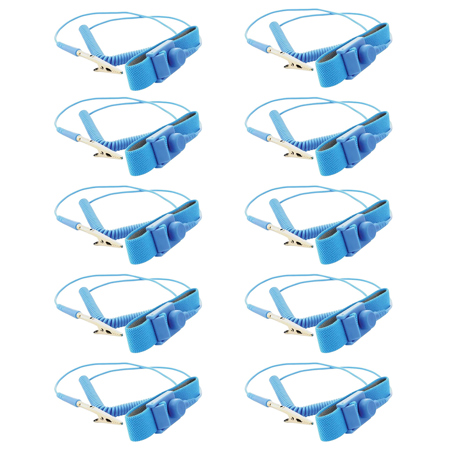 Green Extreme 6' Anti-Static Wrist Strap, 10-Pack Adjustable Anti Static Wrist Strap, Blue