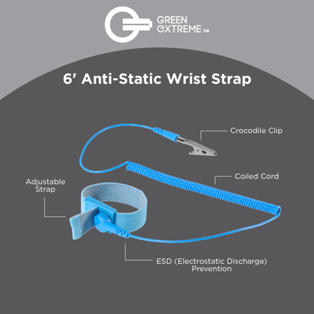 Green Extreme 6' Anti-Static Wrist Strap, Blue GX-AS-WS - Adorama