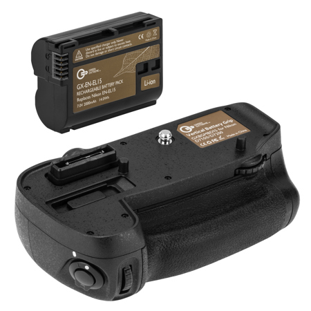 Green Extreme MB-D15 Battery Grip for Nikon D7100 & D7200 With EN-EL15 Battery