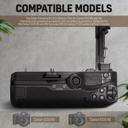 Green Extreme BG-R10 Battery Grip for Canon EOS R5 and R6 Cameras