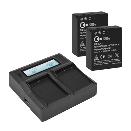 Green Extreme 2x BLH-1 7.2V 2250mAh Batteries,Bundle w/Dual Charger Base & Plate