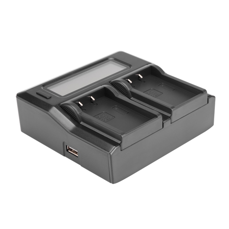 Green Extreme Dual Smart Charger with LCD Screen for Olympus BLS-50 Batteries