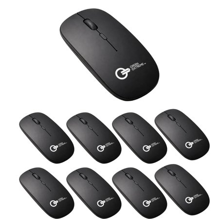 Green Extreme Wireless Ergonomic Mouse 10-Pack, Bluetooth 5.0 and 2.4G (Black)