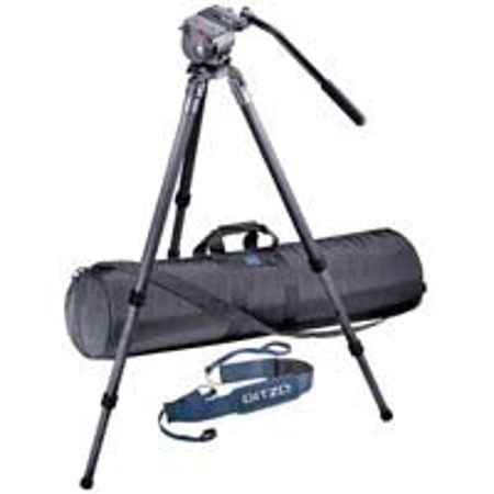 Gitzo Series 3 G3180CFKIT Fluid Video Head Kit with Inter-Pro Studex Carbon Fiber Video Tripod, Supports 22 lbs., Maximum Height 63"