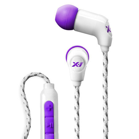 H2O Audio Women's Momentum Sweat Proof In-Ear Headphones, White & Purple