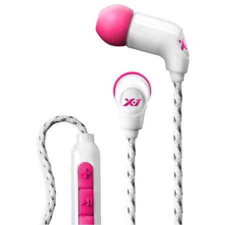 H2O Audio Women's Momentum Sweat Proof In-Ear Headphones, White & Pink