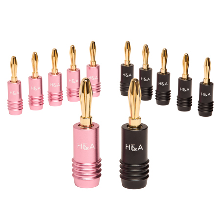 H&A Speaker Connector Banana Plugs, 6 Pair