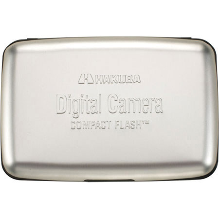 Hakuba Digital Media Storage, Hard Shell Case for 4 Compact Flash Cards, Silver