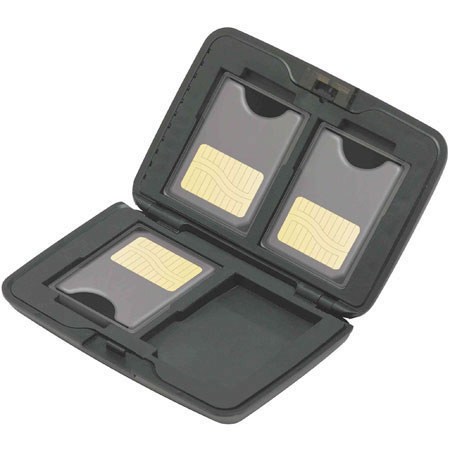 Hakuba Digital Media Storage Hard Shell Case for 4 SmartMedia Cards, Titanium