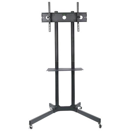 Halter Rolling TV Trolley Cart Mount with Adjustable Shelf