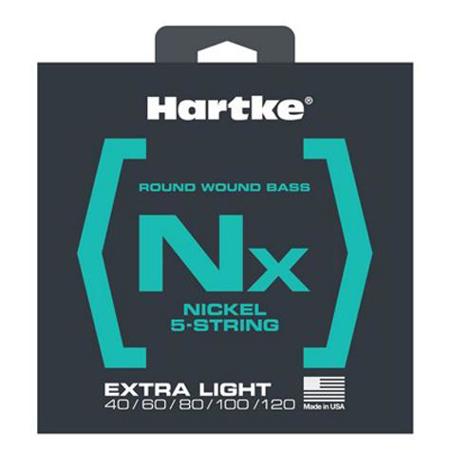 Hartke Nx Premium Nickel Guitar Strings, Extra Light, 40-120 Gauge, 5-String Set