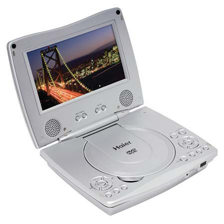 Haier PDVD770 7" LCD Portable DVD Player, 16:9 Screen Aspect Ratio