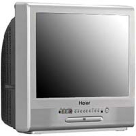 Haier TCR13 13" Flat Screen CRT Television / DVD Player Combo, with 4:3 Aspect Ratio, Built-In ATSC/NTSC QAM Tuner