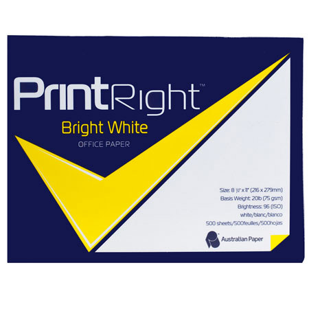 Print Right Laser Print Paper - White - 20lb, 8.5x11", 500/Ream