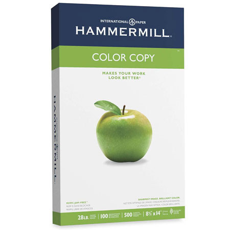 Hammermill Color Copy Paper, 100 Brightness, 8.5x14", 4000 Sheets, Photo White