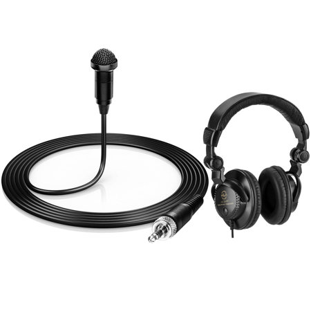 H&A HA-OM-L Omni-Directional Miniature Lavalier Microphone with 3.5mm TRS Locking Connector for Sennheiser ew with Studio Monitor Headphones