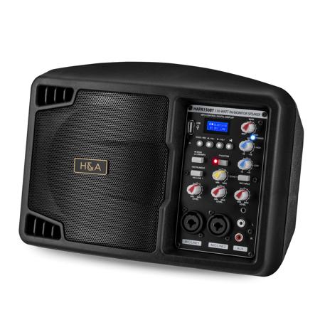 H&A 5" 150W Portable PA System with Bluetooth + Microphone and Stand Kit