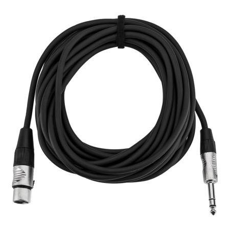 H&A Elite Pro 1/4" TRS M to XLR F Professional Interconnect Cable with Rean Connectors, 25'