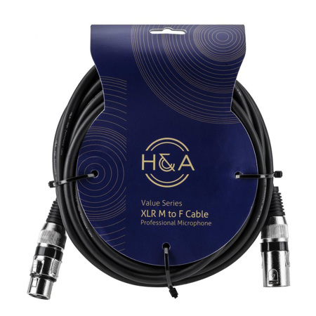 H&A Value Series 10 Pack XLR M to F Professional Microphone Cable - 25'