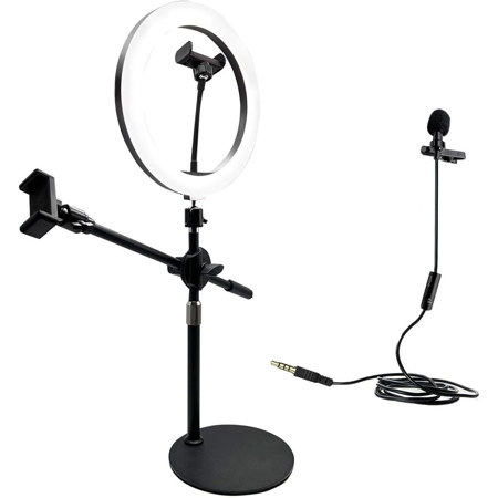 Hamilton Buhl Content Creators Set with LED Ring Light, Dual Smartphone Holders and Stand