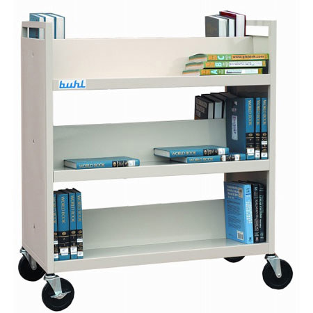 Hamilton Buhl BTDS-6 Double Sided Book Shelf with Six Shelves, Putty Beige