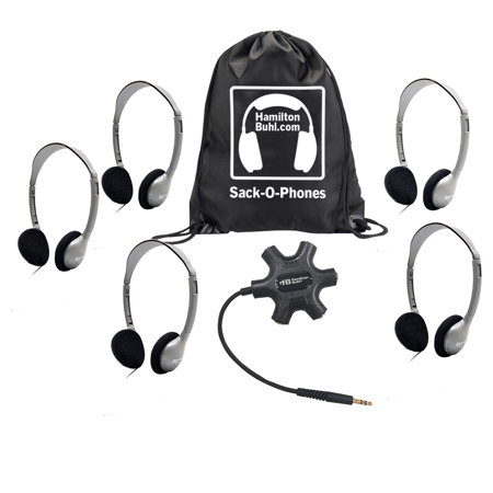 Hamilton Buhl GALAXY Econo-Line Sack-O-Phones with 5x HA2 Personal On-Ear Stereo Headphones
