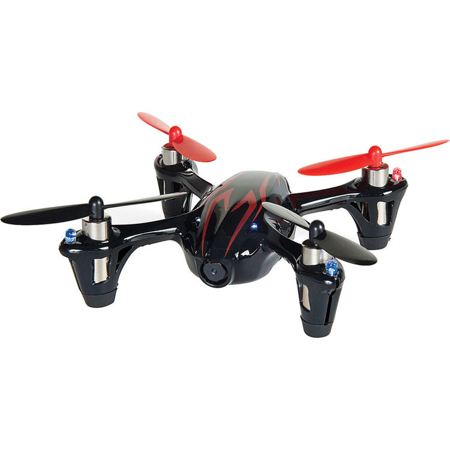 Hubsan H107C X4 Mini Quadcopter with 0.3 Camera Transmitter Included Black and Red