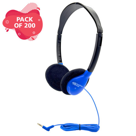 Hamilton Buhl HA2 Personal On-Ear 3.5mm Headphones, Blue, 200-Pack