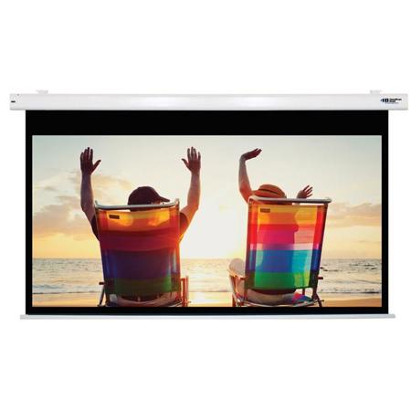 Hamilton Buhl HBS4987 100" Diagonal 49x87" Electric Projector Screen, HDTV Format, Matte White Fabric, White
