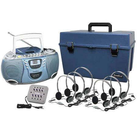 Hamilton Buhl 6 Station CD/Cassette/AM-FM Listening Center with HA-2V Headsets