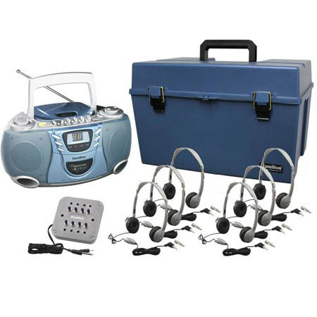 Hamilton Buhl 6 Station CD/Cassette/AM-FM Listening Center with MS2LV Headsets