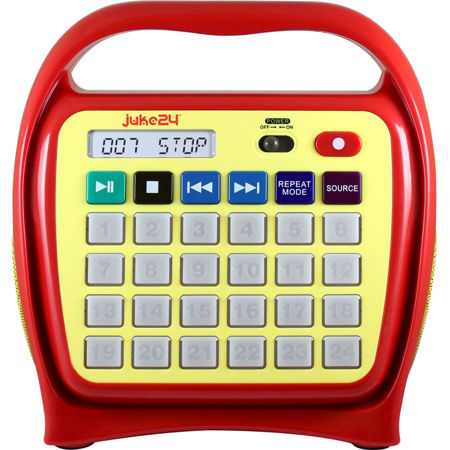HamiltonBuhl Juke24 Portable Digital Jukebox with CD Player, Red and Yellow