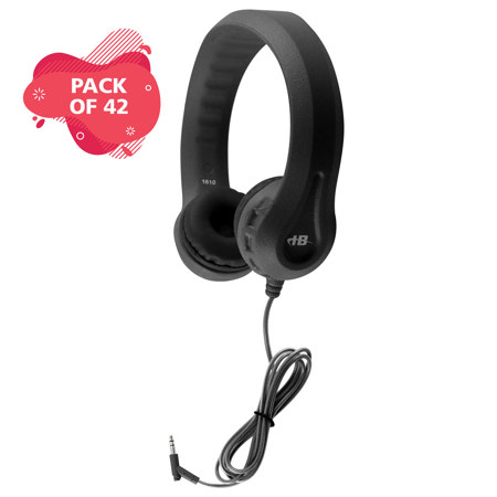 Hamilton Buhl Flex-Phones Foam 3.5mm Headphones for Children, Black, 42-Pack