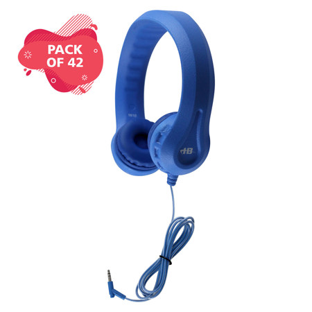 Hamilton Buhl Flex-Phones Foam 3.5mm Headphones for Children, Blue, 42-Pack