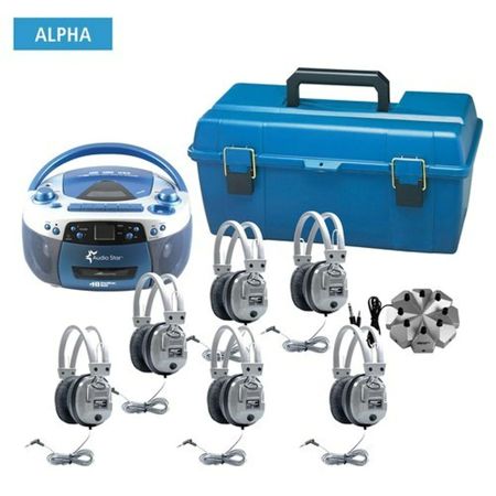 Hamilton Buhl AudioStar ALPHA - 6 Person Listening Center with 5050ULTRA Boombox and 6 SC-7V Deluxe Headphones