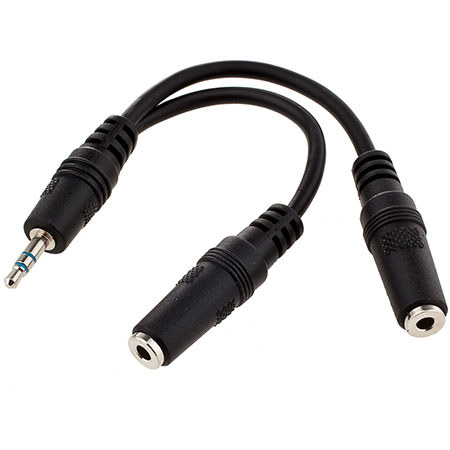 Hamilton Buhl Stereo 3.5mm plug to Two Stereo Mini Jacks Audio Adapter Cable, 6"