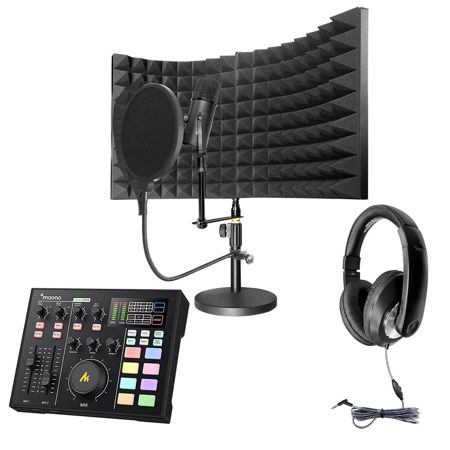 Hamilton Buhl Media Production Studio Content Creation Tool Kit #2 with Production Mixer System and Smart-Trek Deluxe Headphones