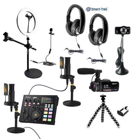 Hamilton Buhl Media Studio Ultra Interview Kit #3 w/2xMic,2xHeadphones,Camcorder