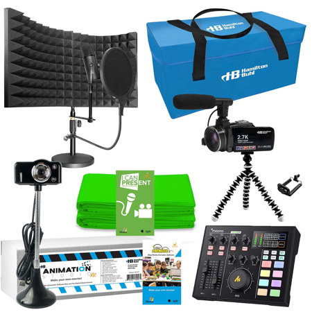 Hamilton Buhl Media Production Ultra-Deluxe Studio Kit with Mixer Production System and On-Air! Podcast Kit