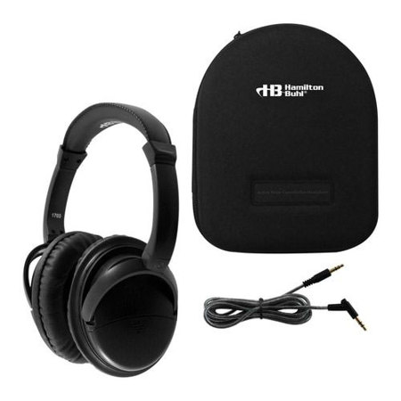 Hamilton Buhl NCHBC1 Deluxe Active Noise Canceling Headphones with Removable Cord and Zipper Carry Case