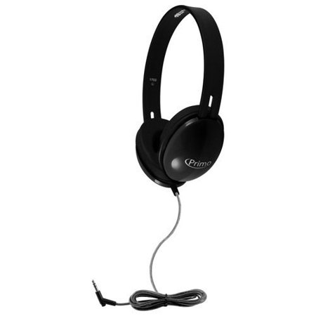 HamiltonBuhl Primo Stereo Headphones, Chew & Kink-Resistant Dura-Cord, Black